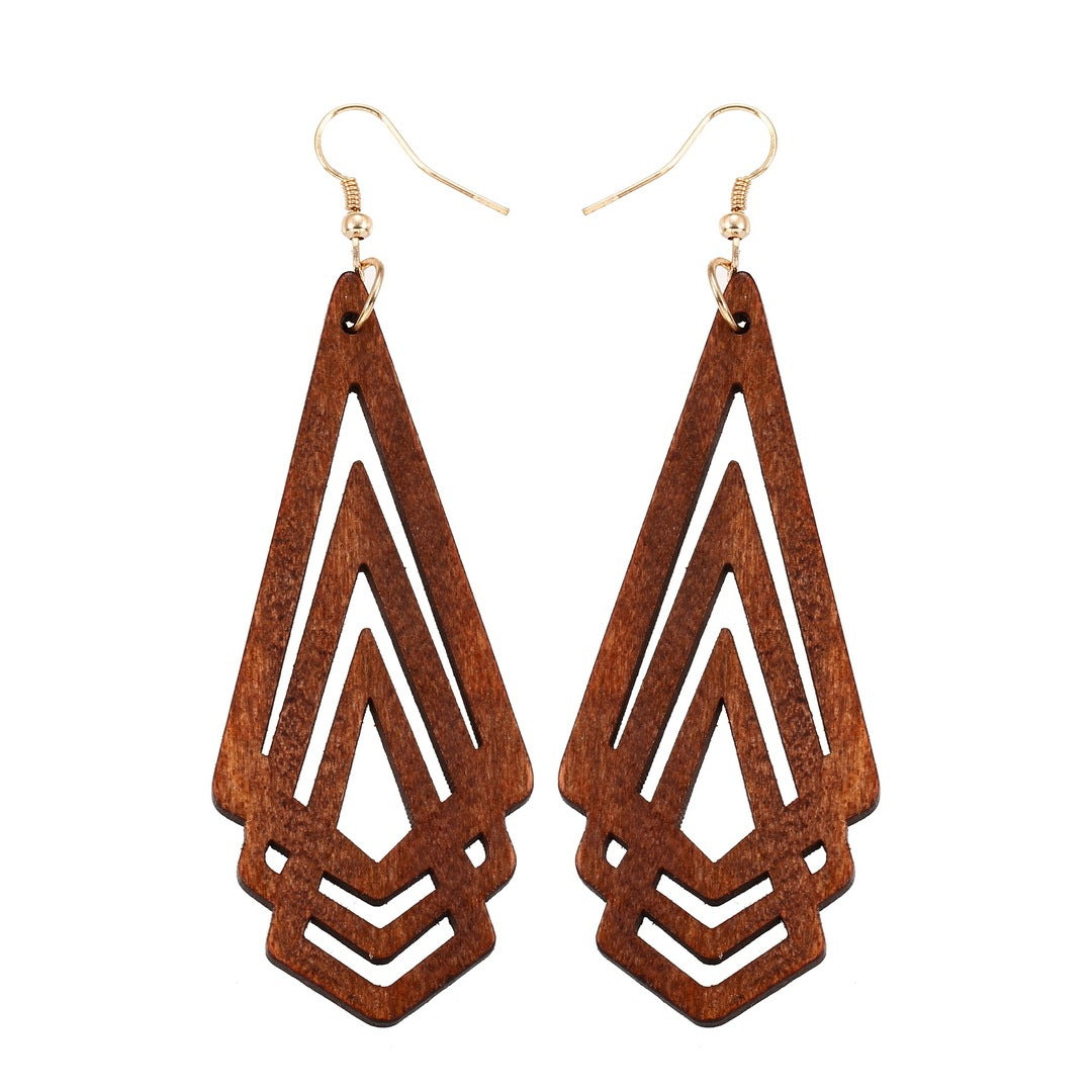 Wooden earring pendant